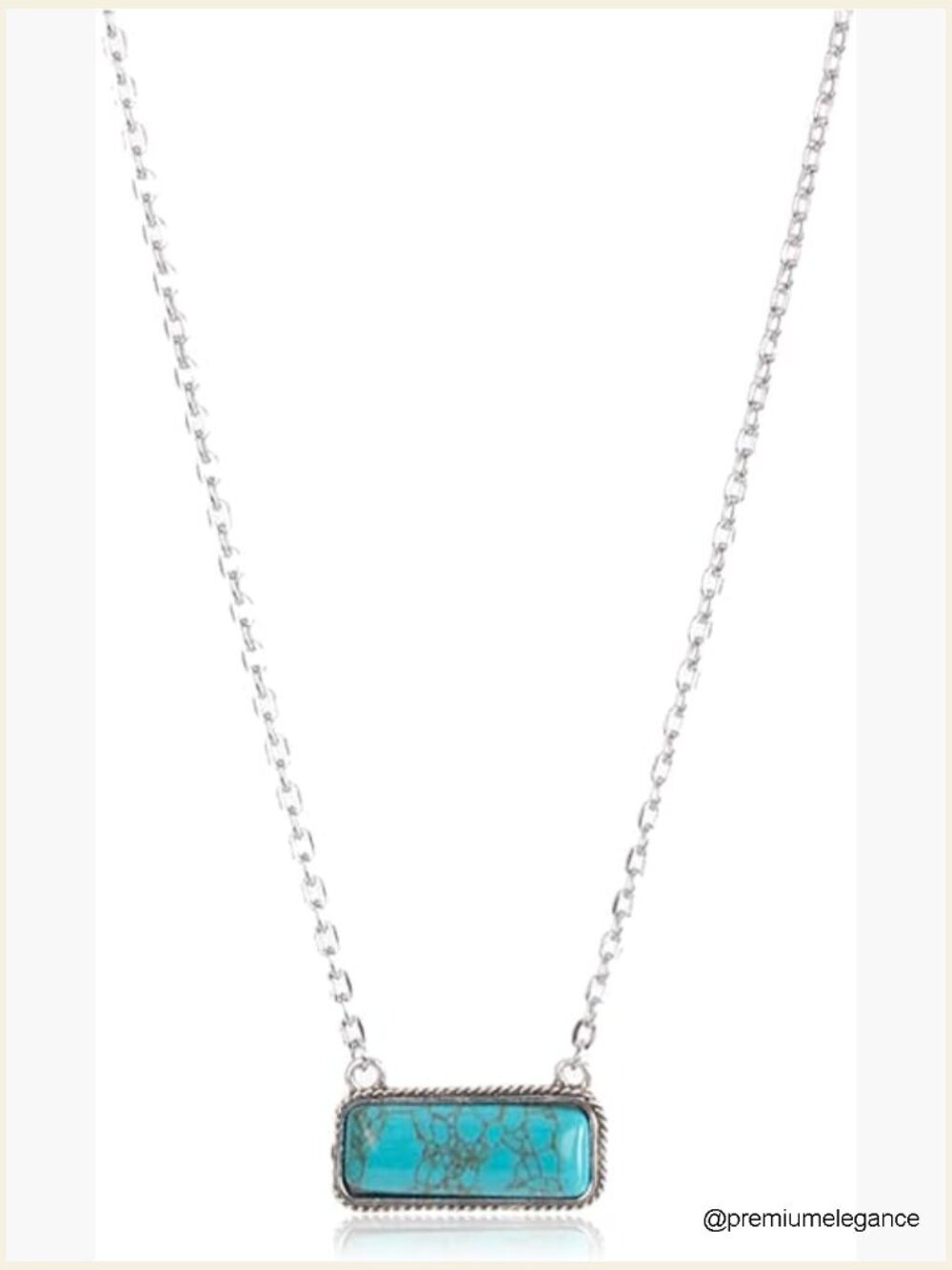 Rustic Western Turquoise Pendant Necklace Concho Style